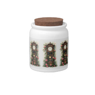 Vintage Ivy Rose Grandfather Clock Candy Jar
