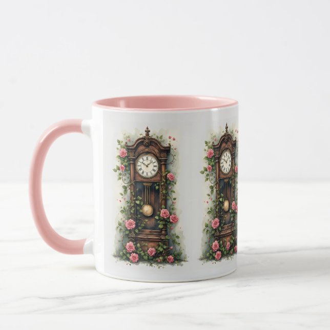 Vintage Ivy Rose Grandfather Clock Mug (Left)