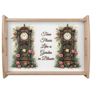 Vintage Ivy Rose Grandfather Clock Serving Tray