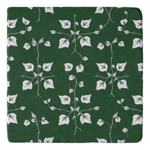 Vintage Ivy Vine Botanical Sketch Forest Green Trivet