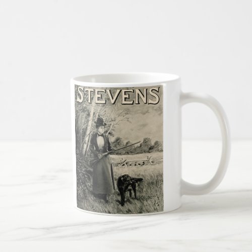 Vintage J Stevens Victorian Lady Gun Ad Coffee Mug