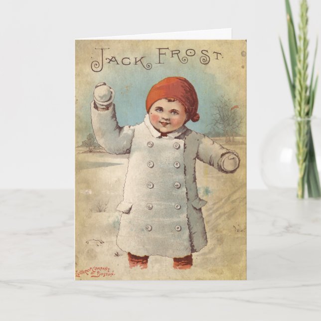 Vintage Jack Frost Winter Greeting Card (Front)
