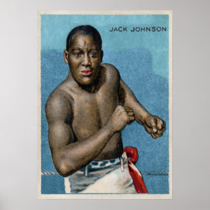 Vintage Jack Johnson Cigarette Card Poster