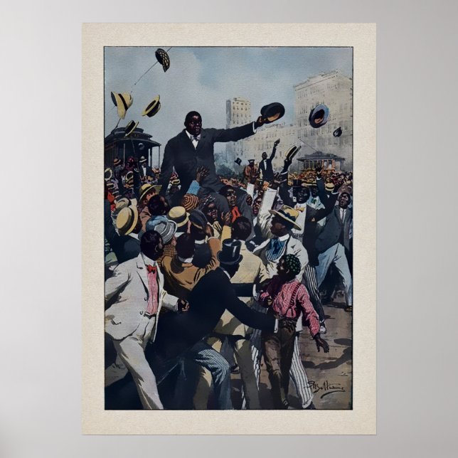 Vintage Jack Johnson in Chicago Poster (Front)