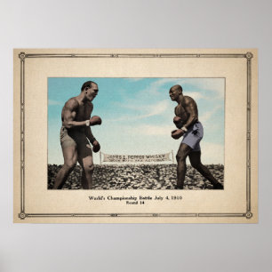 Vintage Jack Johnson vs Jim Jeffries Poster