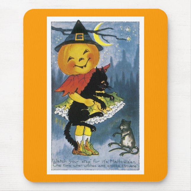 Vintage Jack o' Lantern Child Mouse Pad (Front)