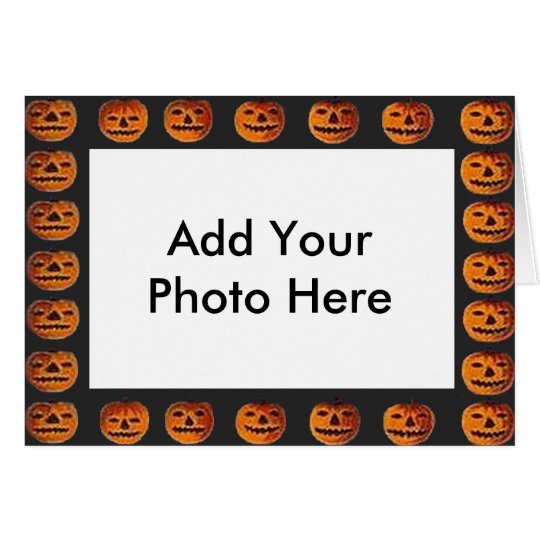 Vintage Jack o' Lantern Frame Pattern Image Card