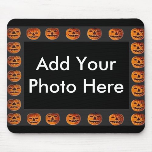 Vintage Jack o Lantern Frame Pattern Image Mouse Pad