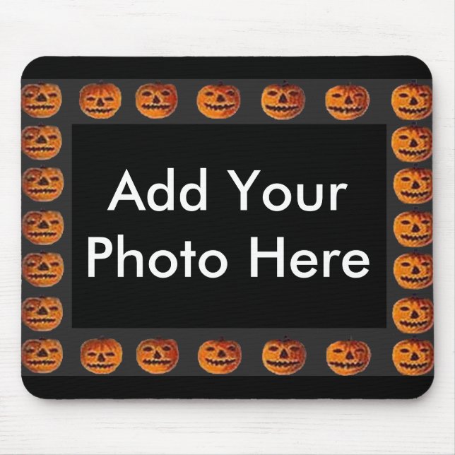 Vintage Jack o' Lantern Frame Pattern Image Mouse Pad (Front)
