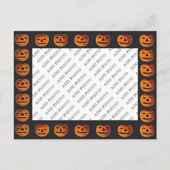 Vintage Jack o' Lantern Frame Pattern Image Postcard (Front)