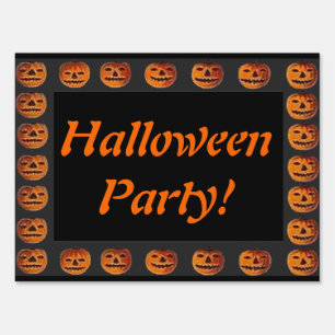 Vintage Jack o' Lantern Frame Pattern Image Sign