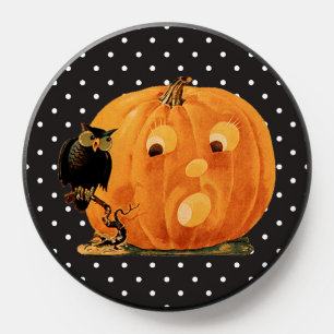 Vintage Jack O Lantern & Owl  PopSocket