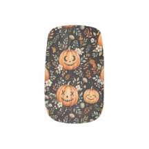Vintage Jack-O-Lantern Pumpkin Minx Nail Wraps