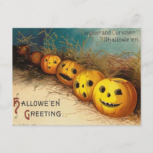 Vintage Jack OLanterns Halloween Postcard