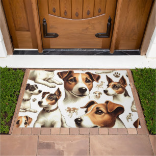 Vintage Jack Russell Terrier Seamless Doormat