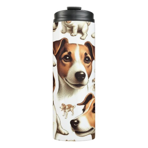 Vintage Jack Russell Terrier Seamless Thermal Tumbler