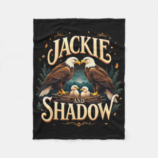 Vintage Jackie And Shadow Bald Eagle Family Graphi Fleece Blanket
