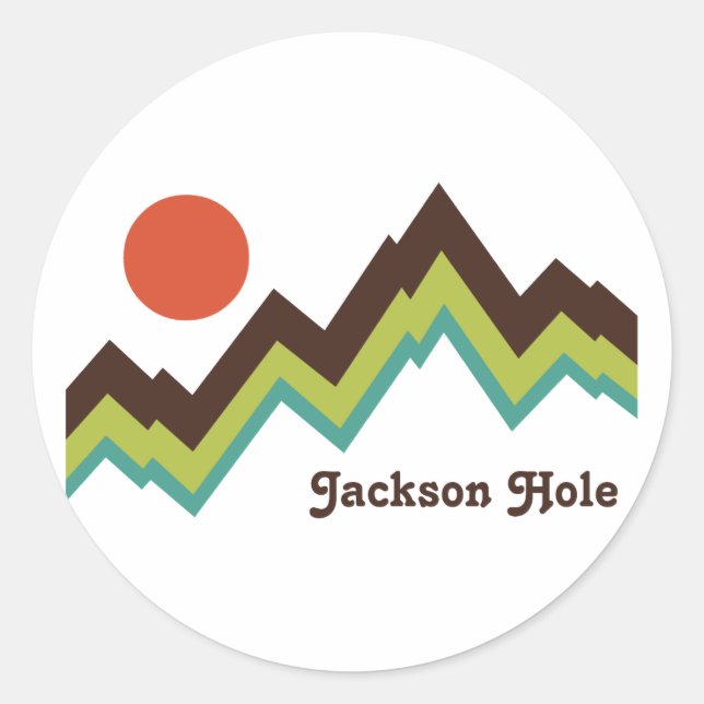 Vintage Jackson Hole Classic Round Sticker (Front)