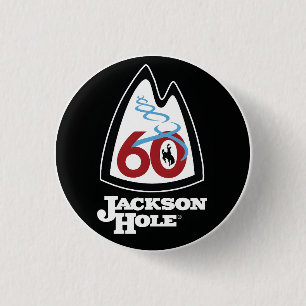 Vintage Jackson Hole Ski Resort wyoming gifts Button