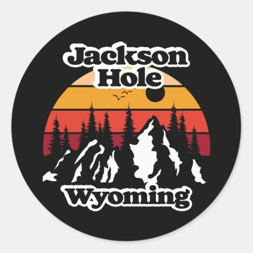 Vintage Jackson Hole Wyoming Classic Round Sticker
