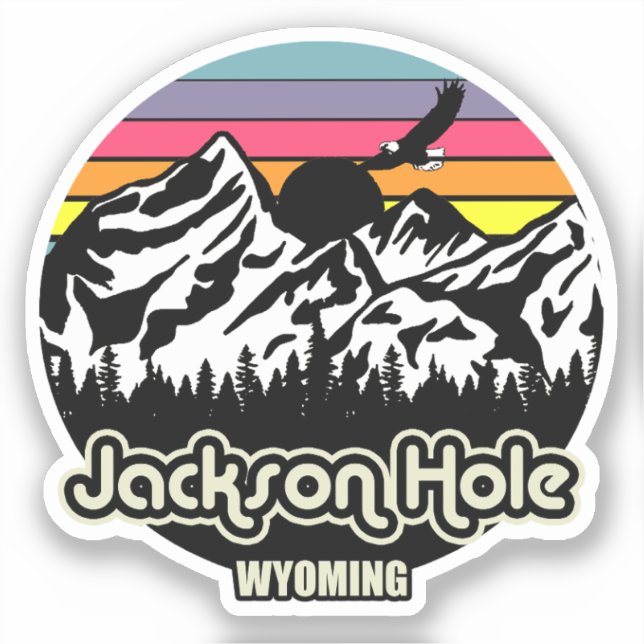 Vintage Jackson Hole Wyoming Sticker (Front)