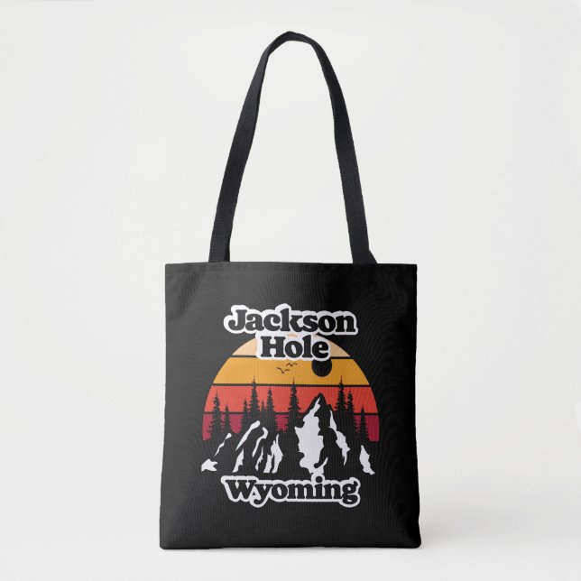 Vintage Jackson Hole Wyoming Tote Bag (Front)