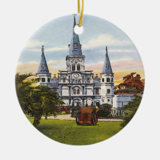 Vintage Jackson Square New Orleans Ceramic Ornament