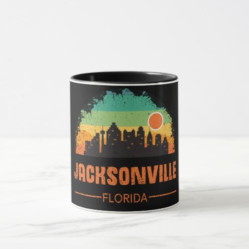 Vintage Jacksonville City Florida Retro Stripe Mug