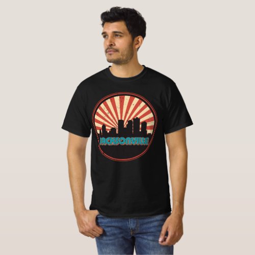 Vintage Jacksonville City Florida State Skyline T_Shirt