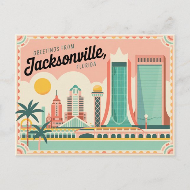 Vintage Jacksonville Postcard | Greetings from (Front)