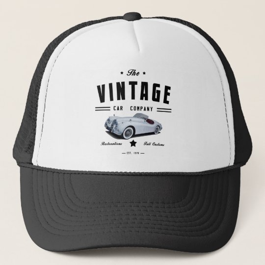Vintage Jaguar Car Garage Trucker Hat Zazzle Com