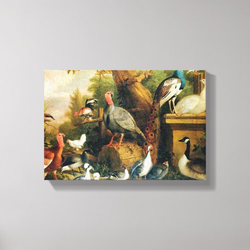 Vintage Jakob Bogdani Birds in a Landscape Canvas Print