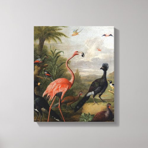 Vintage Jakob Bogdani Birds in a Landscape  Canvas Print