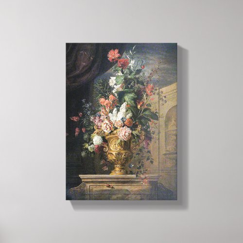 Vintage Jakob Bogdany Flowers in a Sculpted Vase   Canvas Print