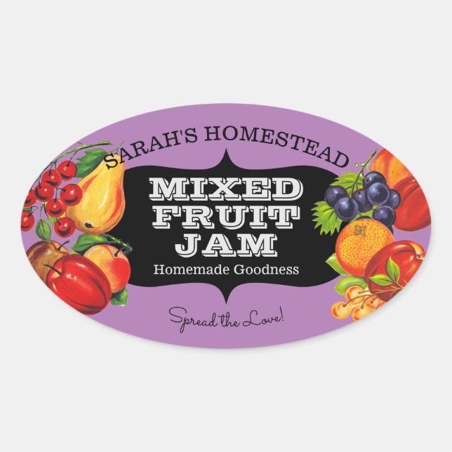 Vintage Jam Label Fruit Preserve  (Front)