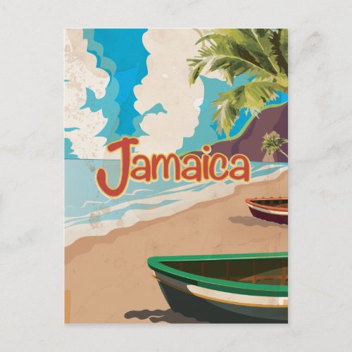 Vintage Jamacia Travel Poster Postcard