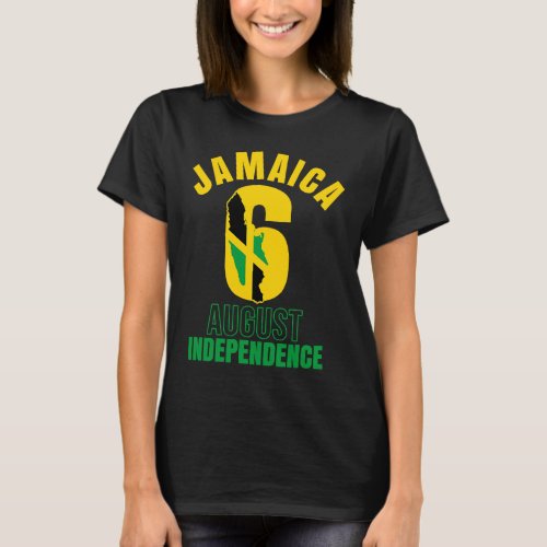 Vintage Jamaica Flag 6 August Independence Day Jam T_Shirt