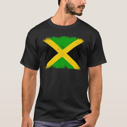 Vintage Jamaica Flag Jamaican Independence Day T_Shirt