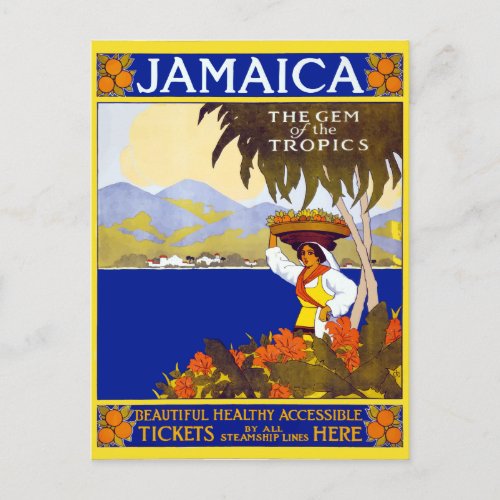 Vintage Jamaica Gem of the Tropics Travel Postcard