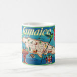 Vintage Jamaica Island Map P Coffee Mug<br><div class="desc">A wonderfully colorful vintage map postcard of Jamaica repurposed on mugs or glassware.</div>