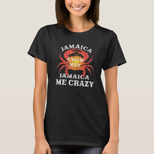 Vintage Jamaica Me Crazy  Rasta Jamaican T-Shirt (Front)
