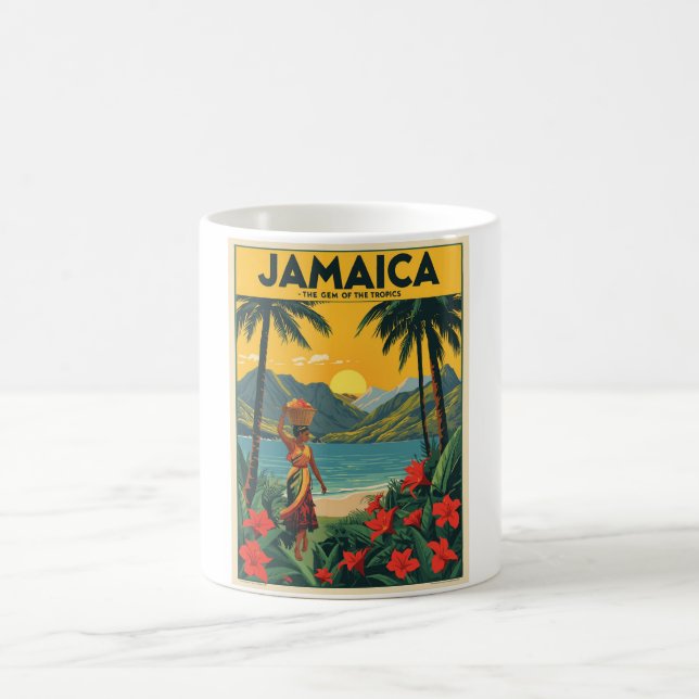 Vintage Jamaica Travel Coffee Mug (Center)