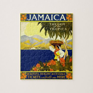Vintage Jamaica Travel Illustration Jigsaw Puzzle