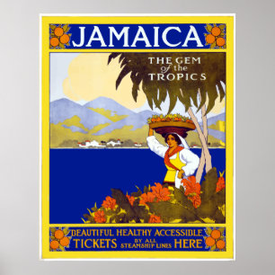 Vintage Jamaica Travel Poster