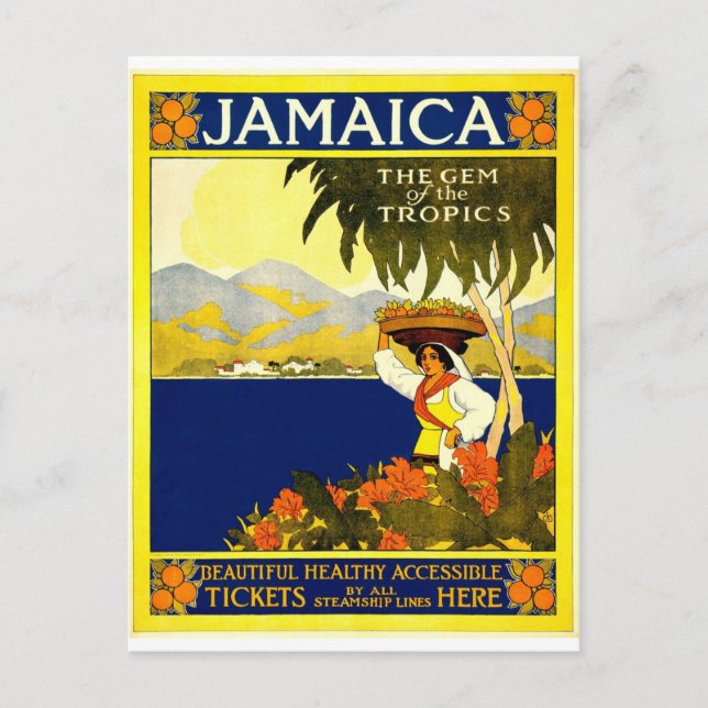 vintage-jamaica-travel-poster. postcard (Front)