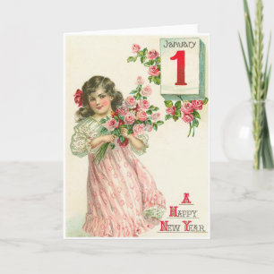 Vintage January 1st Holiday Card