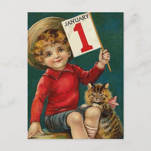 Vintage January 1st Postcard