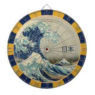 Vintage Japan & Great Wave off Kanagawa Art 日本 Dart Board