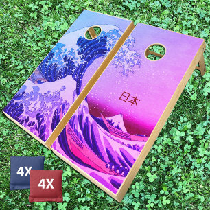 Vintage Japan & Great Wave off Kanagawa Art Cornhole Set