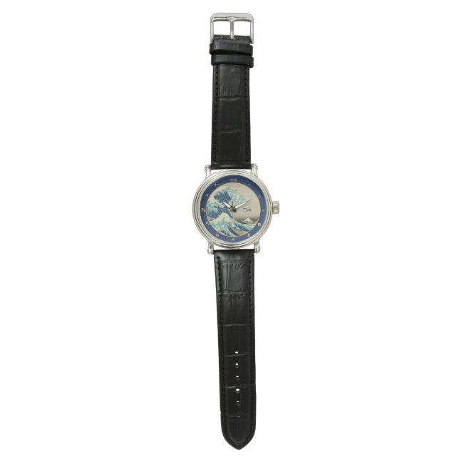 Vintage CANAVA ASIAN  Decorated Travel Watch (Works) Vintage Japan & Great Wave off Kanagawa /kanji art Watch  main image 3